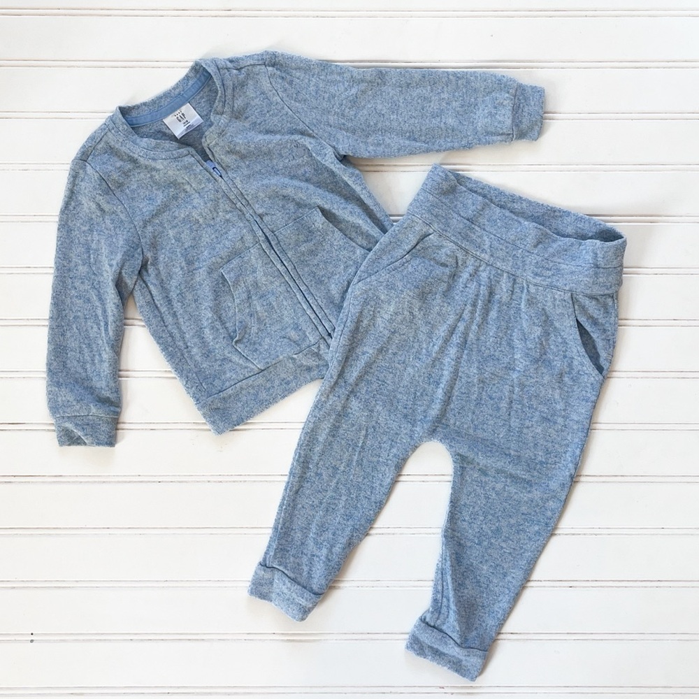 GAP EUC Heathered Blue Super Soft Comfy Set
